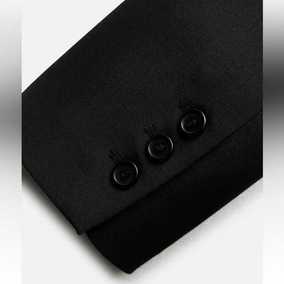 Zara Oversized Wool Blend Jacket Blazer Coat ZW Collection Black size XS NWT - Picture 11 of 16